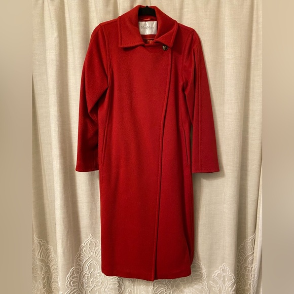 Max Mara red camel hair manuela icon classic wrap coat - Picture 5 of 11